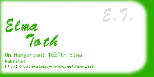 elma toth business card